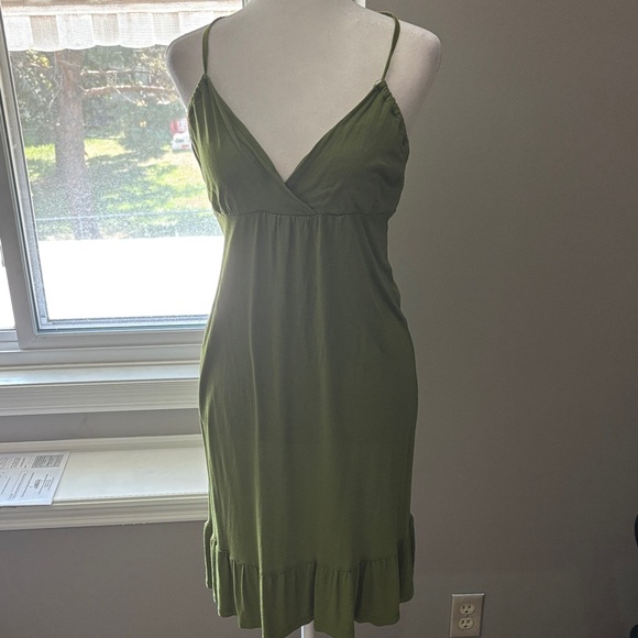 Mudd Olive Green Mini Dress with Spaghetti Straps - fits medium - Picture 1 of 4
